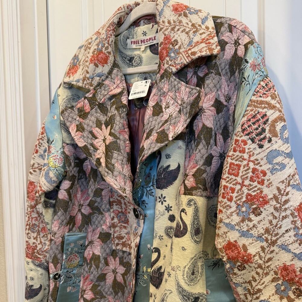 Free People Golden Hour Patchwork Jacquard Coat - Picture 9 of 9
